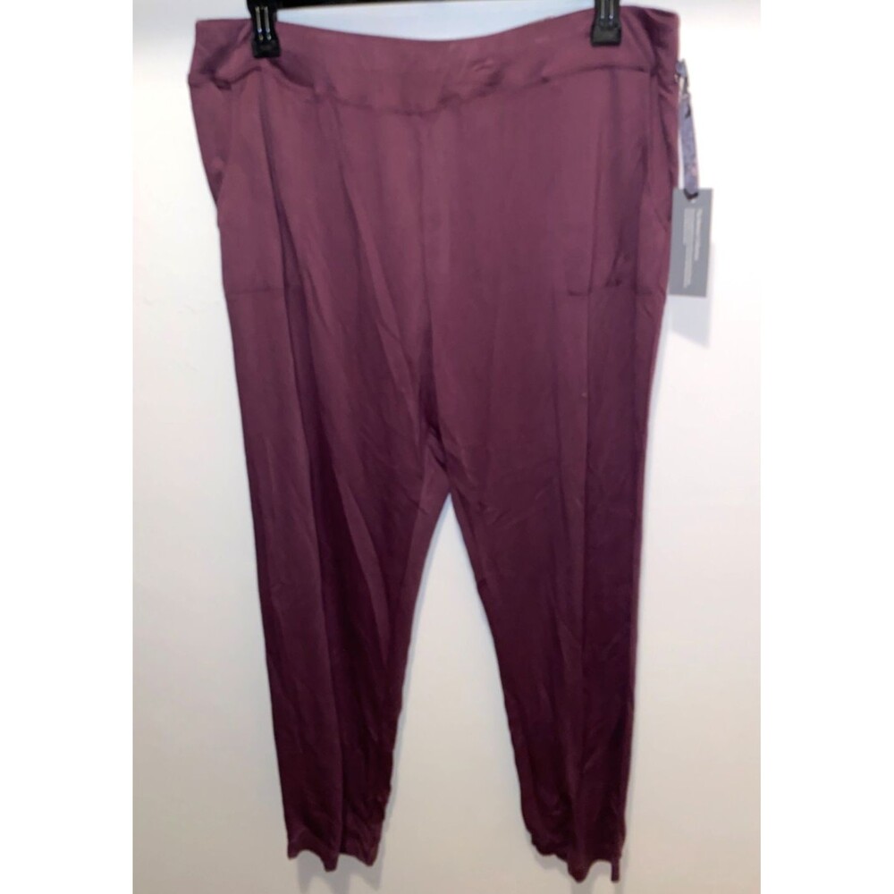 Chico's Zenergy Retreat Ruched back Ankle Women’s Pants Sz 3 US XL Pull On Plum